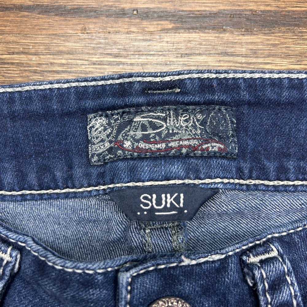 Silver Jeans Co Suki Womens 27 Mid Capri Dark Wash Denim Cropped - Picture 2 of 10